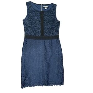 KARL‎ LAGERFELD Paris Size 12 Contrast Lace Sleeveless Sheath Dress Flawless